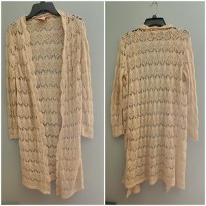 Tan OpenKnit Duster